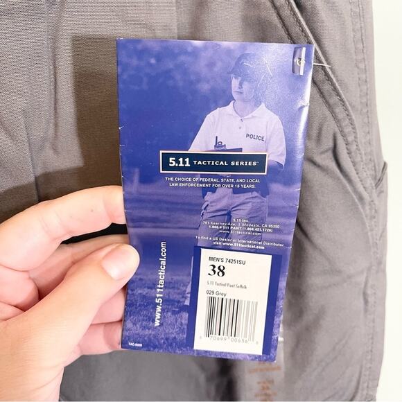 5.11 Tactical Men's Gray Multi Pocket Performance Cargo Pant Size 38 NWT - Picture 4 of 16